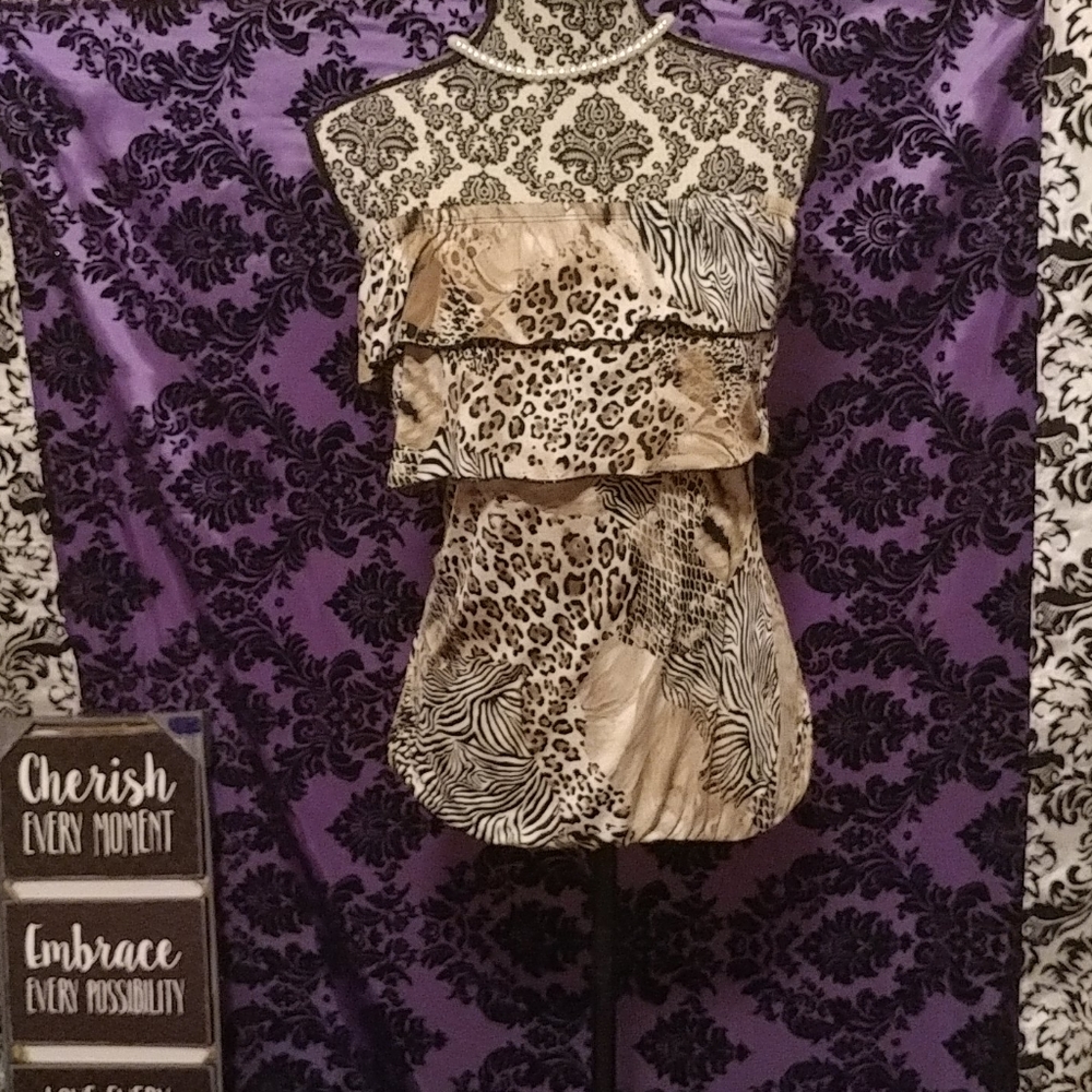 Animal print tube top